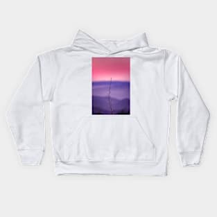 Flower silhouette at sunset Kids Hoodie